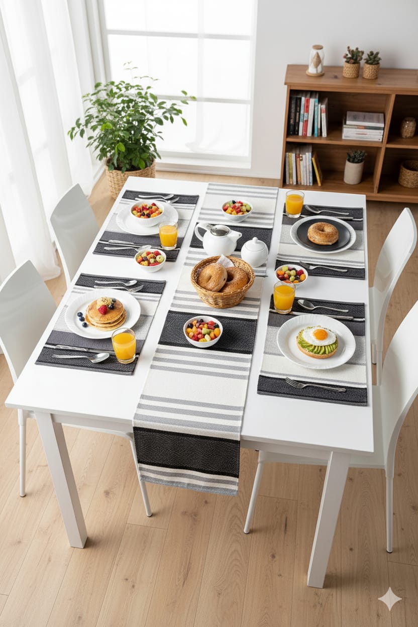Urban Monochrome Placemat & Runner Ansari