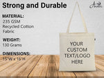 Custom Tote Bag - 5 to 500 Personalized Shopping Bags with Your Logo, Promotional Canvas Tote - Ansari LLC
