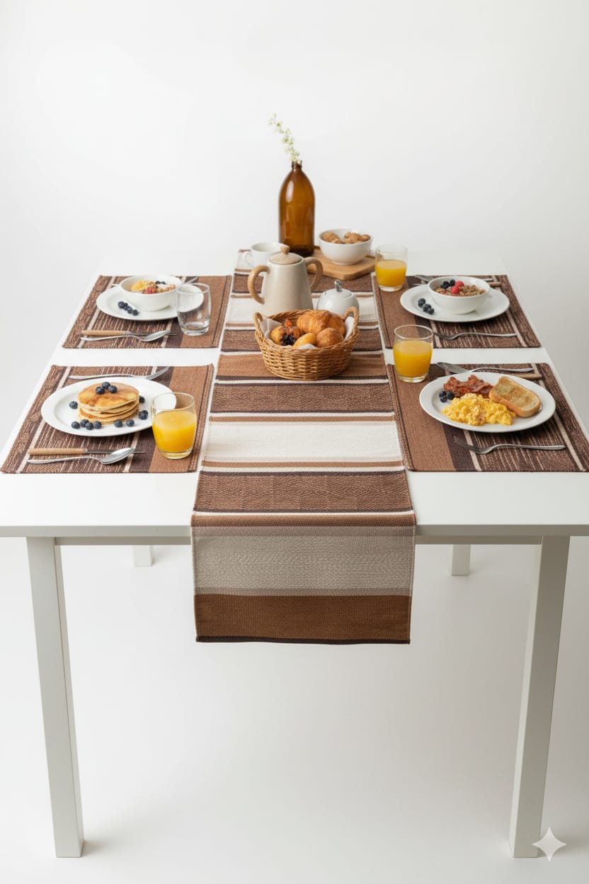 Espresso Block Placemat & Runner Set Ansari