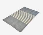 Hand Woven Rugs - Gray and Natural Stripe Design - Ansari LLC