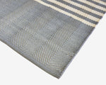 Hand Woven Rugs - Gray and Natural Stripe Design - Ansari LLC