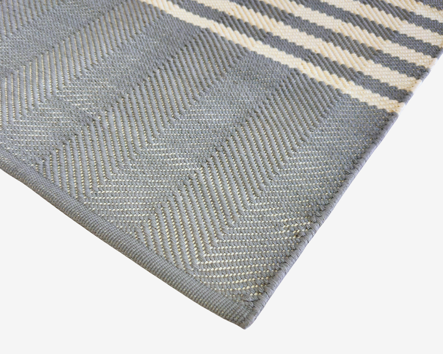 Hand Woven Rugs - Gray and Natural Stripe Design - Ansari LLC