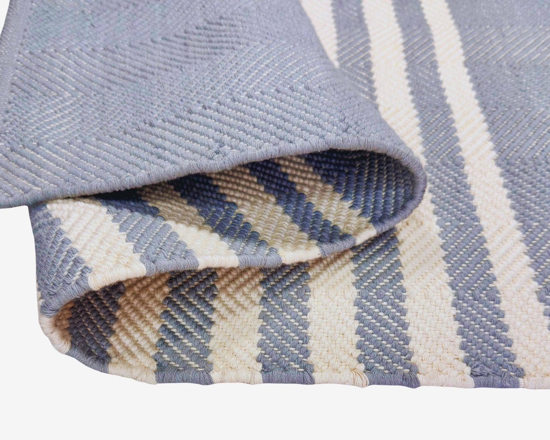 Hand Woven Rugs - Gray and Natural Stripe Design - Ansari LLC