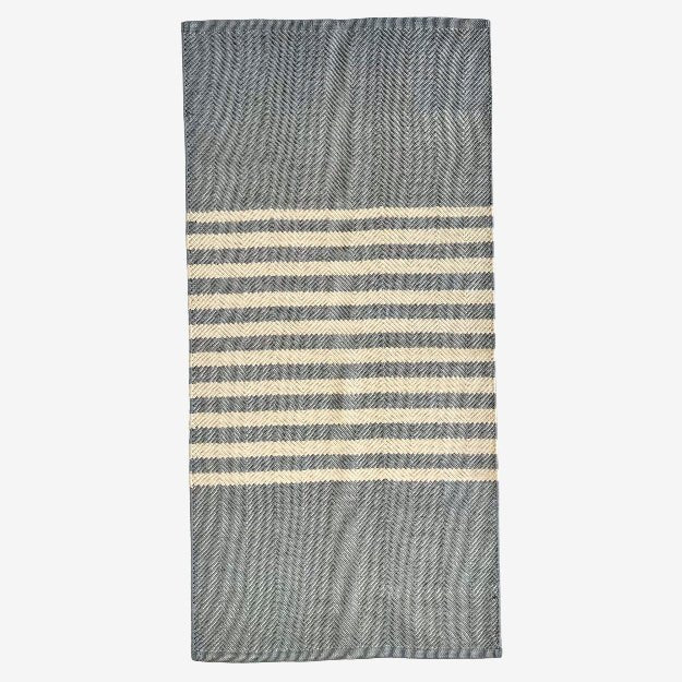 Hand Woven Rugs - Gray and Natural Stripe Design - Ansari LLC