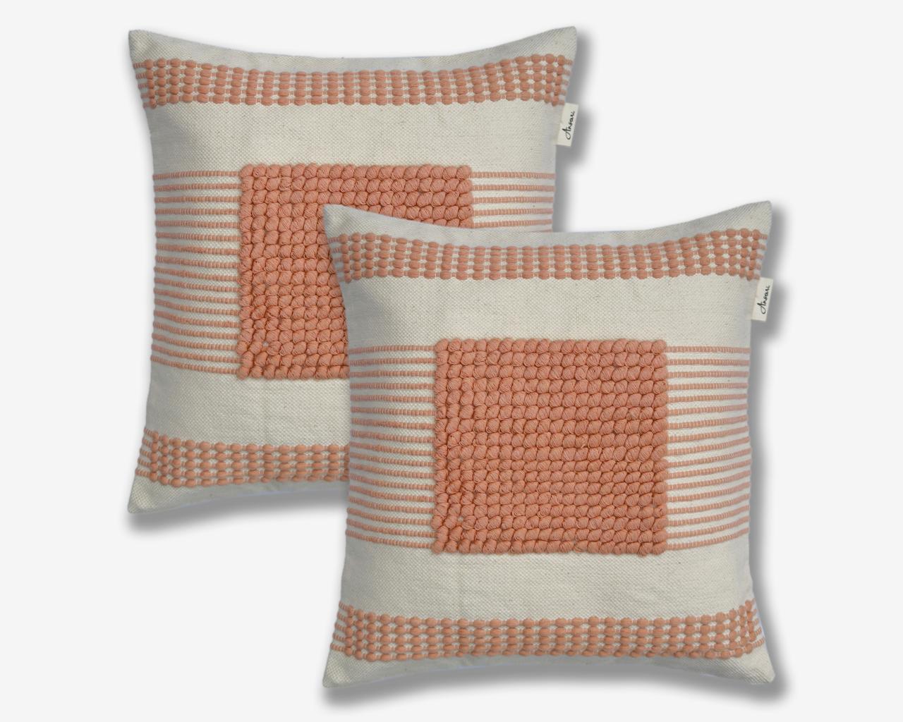Pack of 2 Hand Crafted Cushion Covers for Elegant Home Decor - Ansari LLC