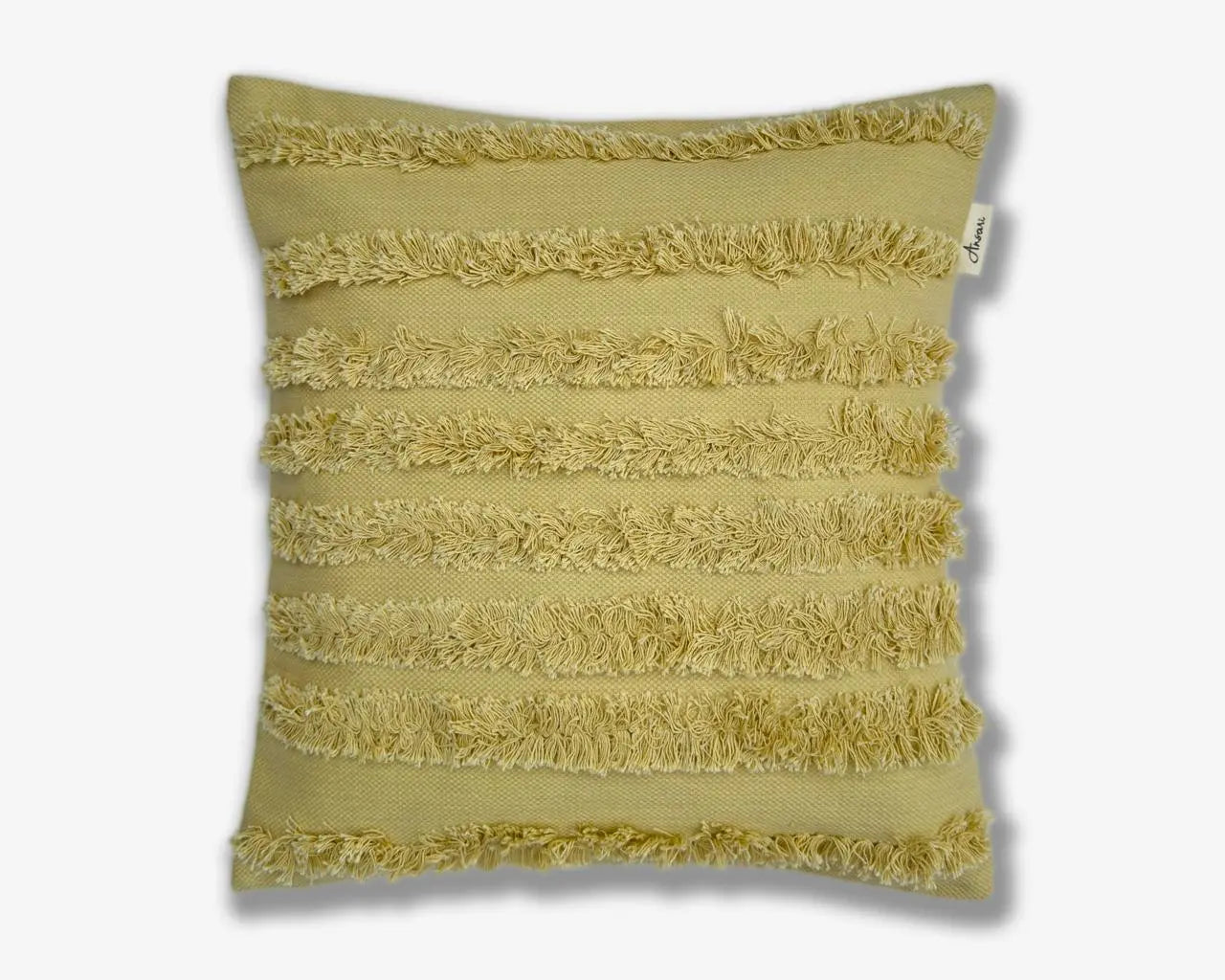 Pack of 2 Hand Crafted Cushion Cover - Shaggy Stripes - Ansari LLC