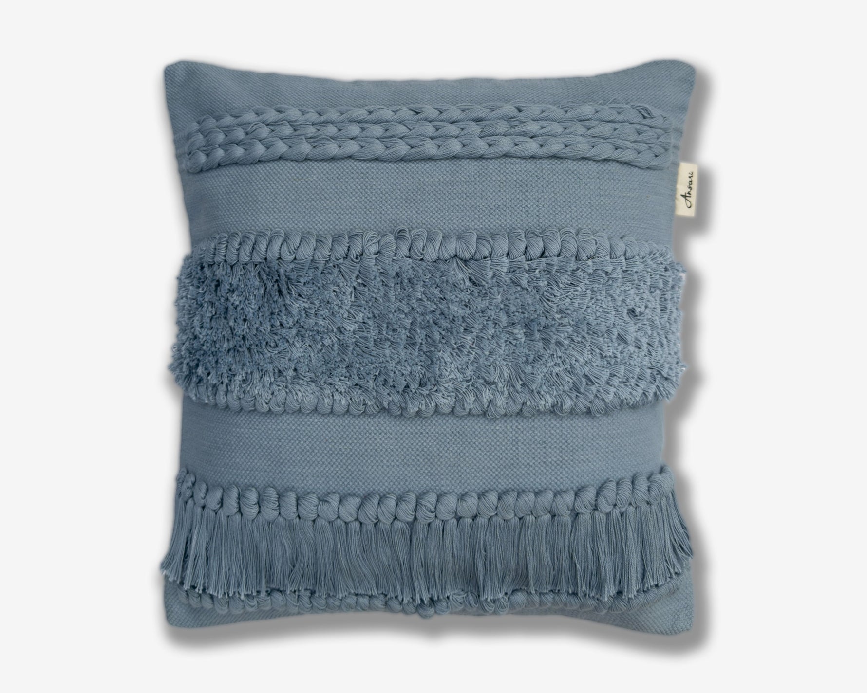 Pack of 2 Handcrafted Shaggy Cushion Covers - Unique Home Decor - Ansari LLC