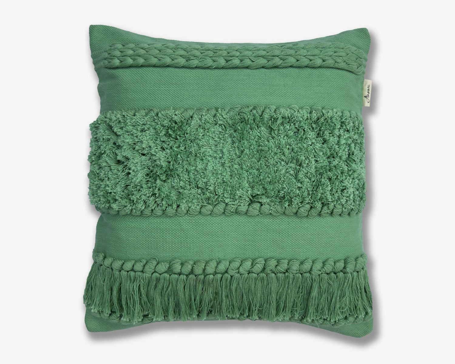 Pack of 2 Handcrafted Shaggy Cushion Covers - Unique Home Decor - Ansari LLC