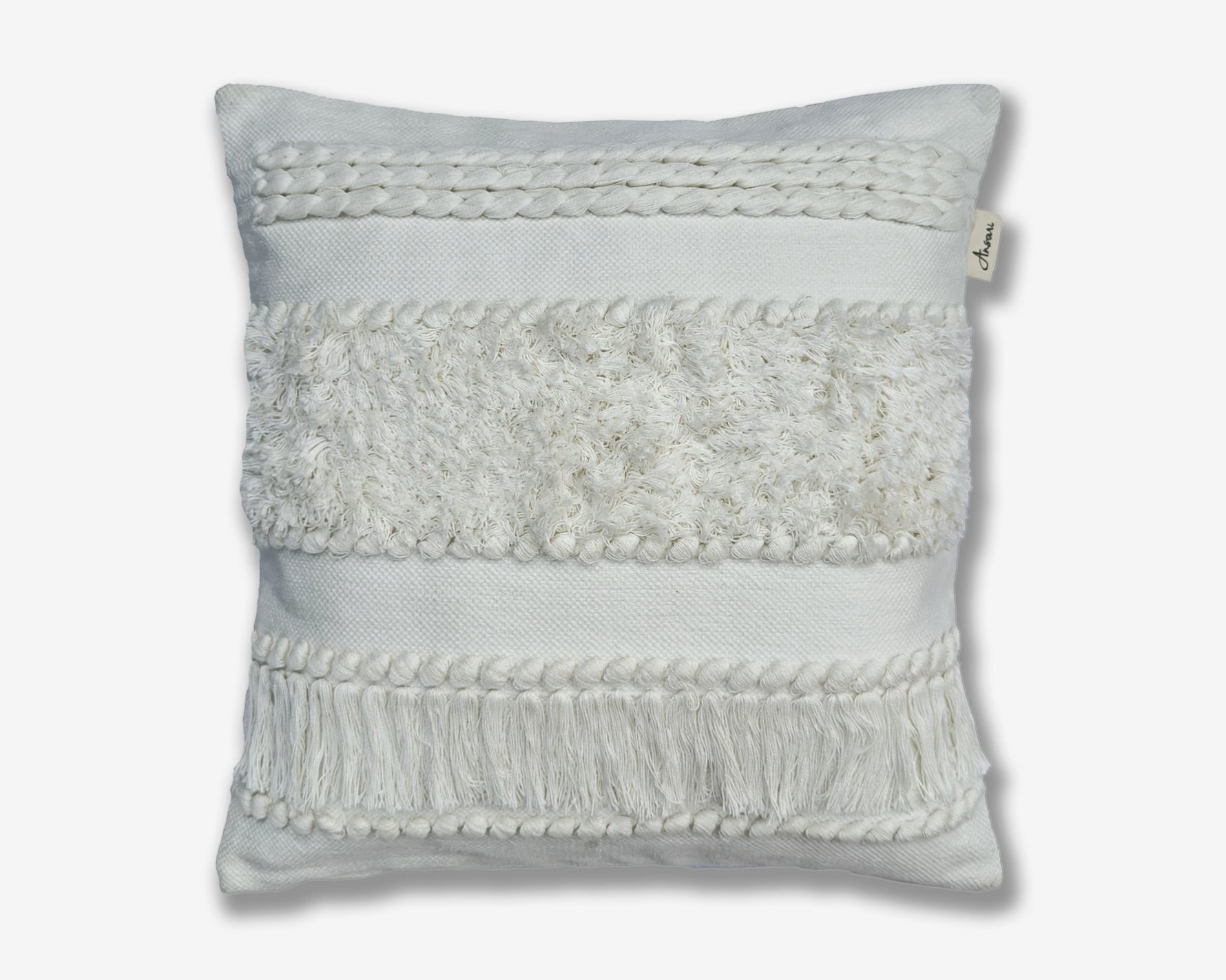 Pack of 2 Handcrafted Shaggy Cushion Covers - Unique Home Decor - Ansari LLC