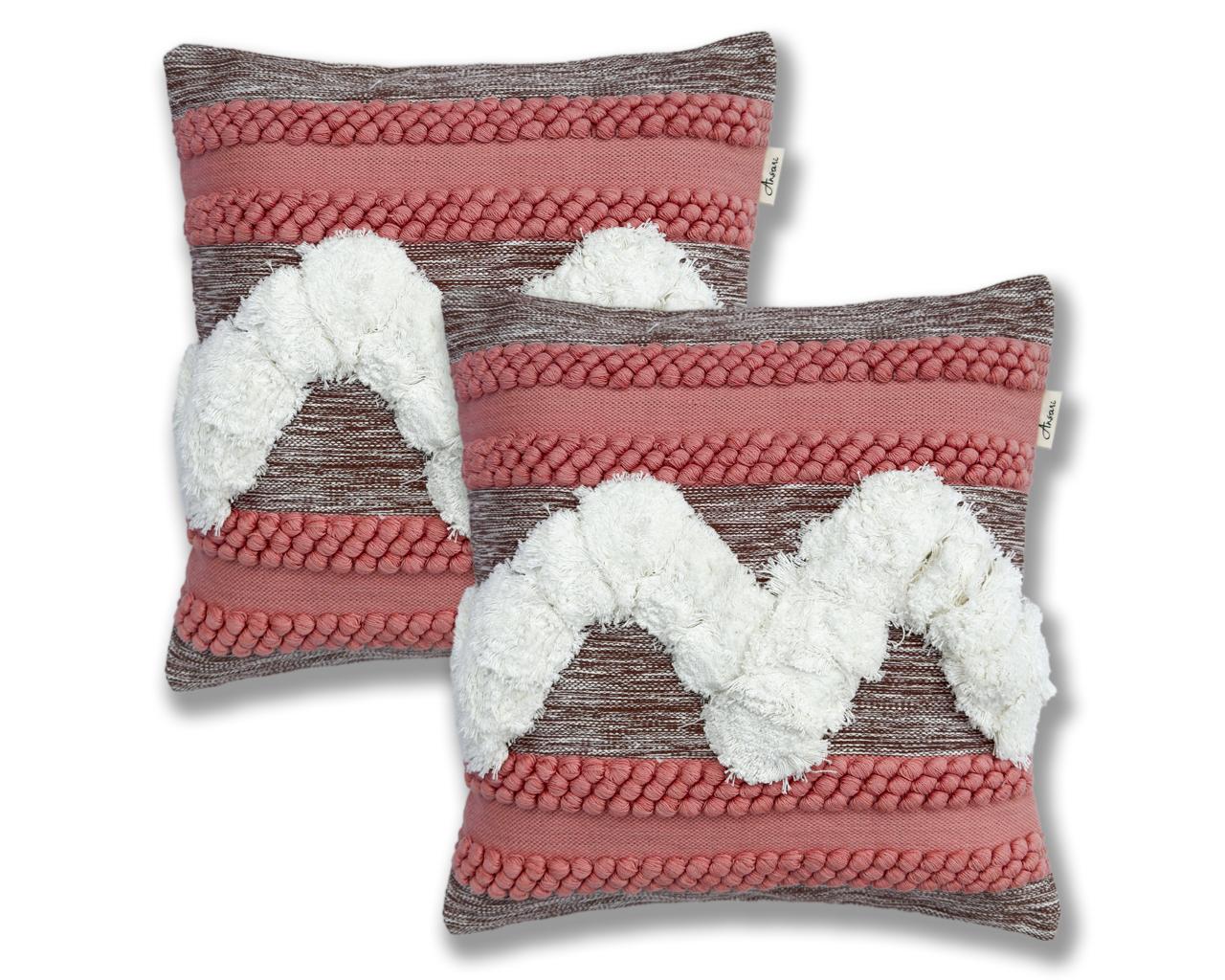Pack of 2 Hand Crafted Tassels Cushion Covers for Stylish Home Decor - Ansari LLC