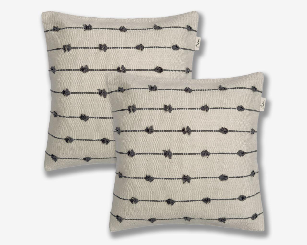 Pack of 2 Hand Woven Cushion Covers for Stylish Home Decor - Ansari LLC