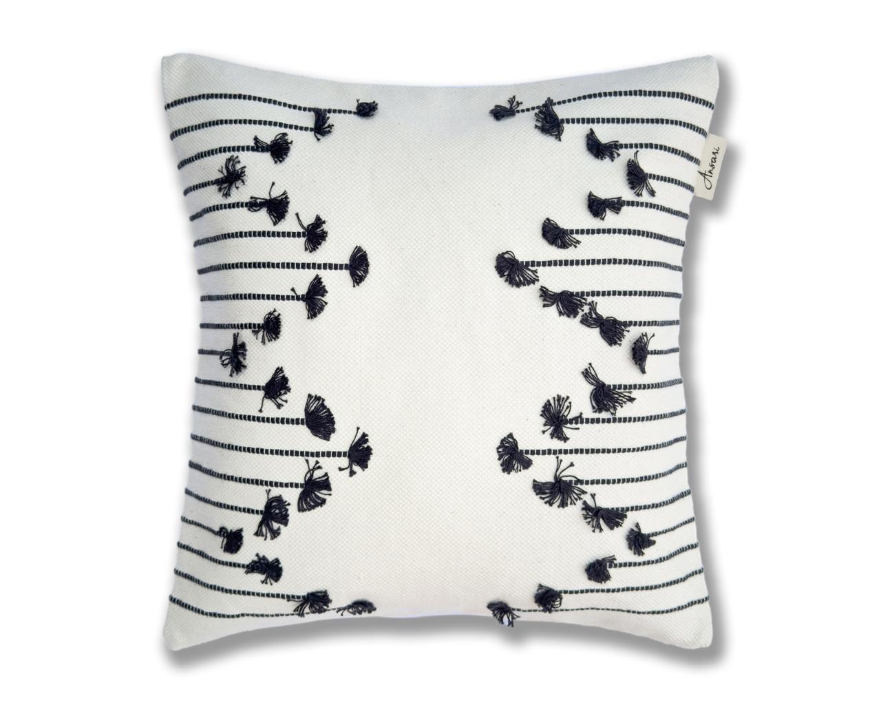 Pack of 2 Hand Woven Striped Cushions - Chic Lines for Home Decor - Ansari LLC