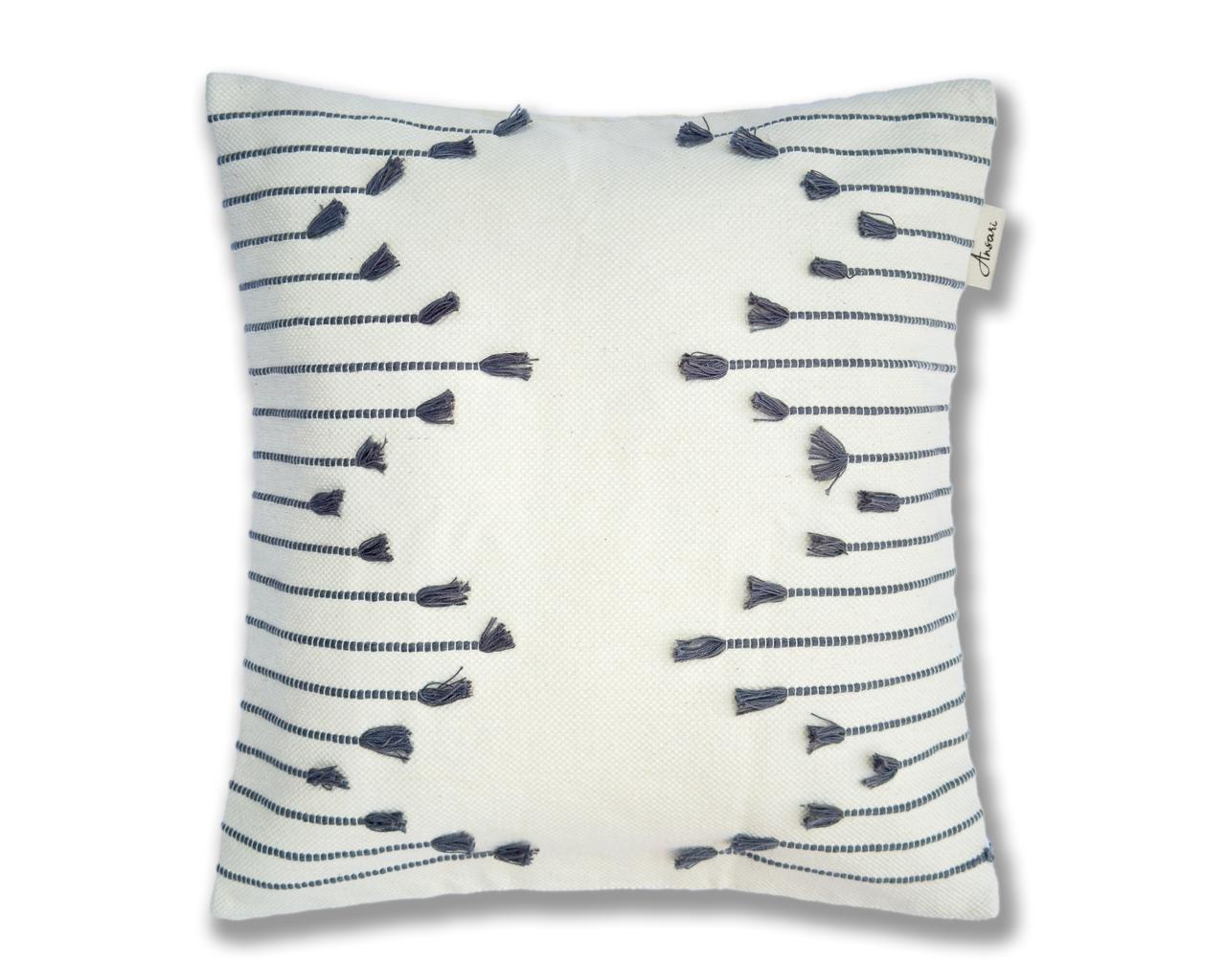 Pack of 2 Hand Woven Striped Cushions - Chic Lines for Home Decor - Ansari LLC